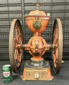 ENTERPRISE NO.7 cast iron coffee grinder, original paint and decals with some wear to paint…..has