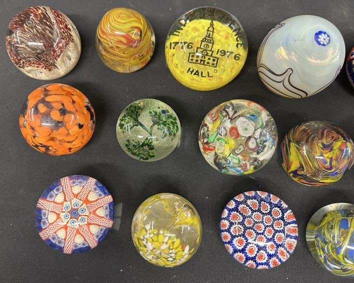 (17) vintage glass paperweights from Hudson Valley estate, all in good condition, just as we found - 2
