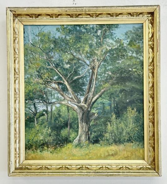 Delbert Dana Coombs (1850 - 1938) impressionist o/c landscape, unsigned, in nice period frame, (1 of 4)