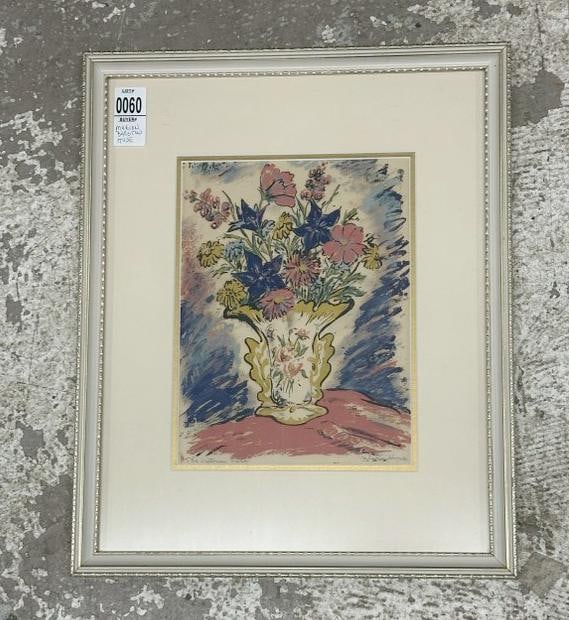 Marion (Barstow) Huse (1896 - 1967) signed floral still life print titled ( THE VICTORIAN VASE ), in: Marion (Barstow) Huse (1896 - 1967) signed floral still life print titled ( THE VICTORIAN VASE ), in nice estate condition, from Albany, N.Y. artwork collection we are selling…..print measures 10" x