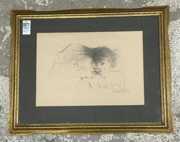 Alexander Dobkin (1908 - 1975) untitled Mother & Child pencil drawing on paper, from Woodstock, N.Y.