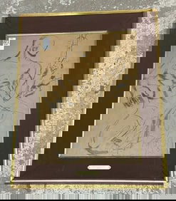 Nicholas Vasilieff (20th Century) pencil drawing with figures, dated 1929. Drawing measures 19" x