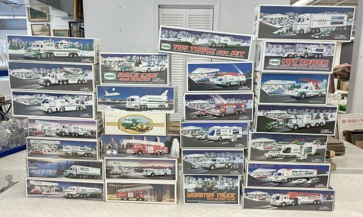 (26) HESS TRUCKS mostly 1990's and 2000's…...from local estate, and a few from the 1980's….. (1 of 3)