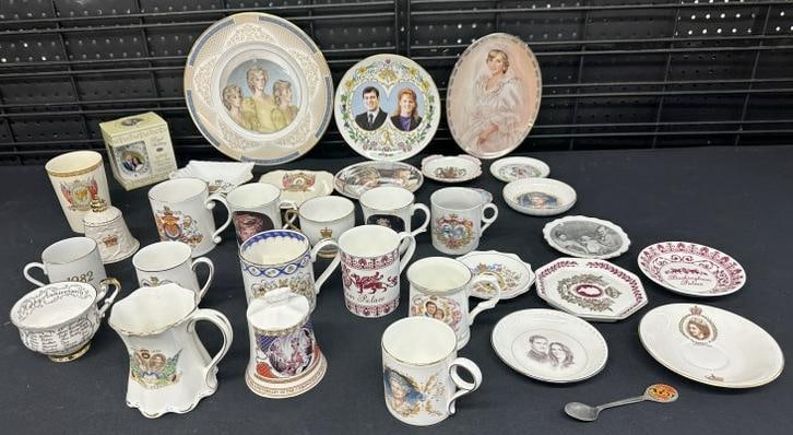 Estate lot Royalty porcelains, to include from Queen Elizabeth to Lady Di to Prince Andrew, plates, (1 of 6)
