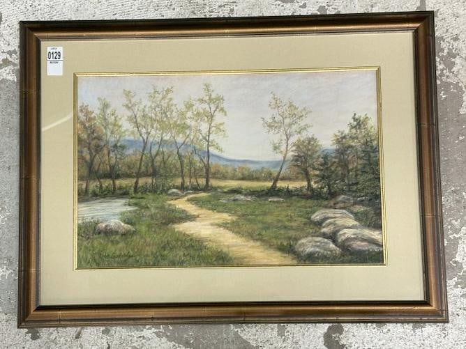 Robin Guthridge pastel landscape, signed lower left, nicely framed and matted. From Albany, N.Y. (1 of 3)