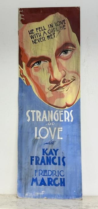 Original hand painted 1932 movie poster titled ( STRANGERS IN LOVE ), starring Kay Francis & (1 of 2)