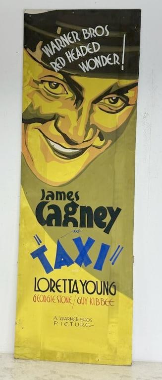 Original hand painted 1932 movie poster titled ( TAXI ), starring James Cagney & Loretta Young, (1 of 2)