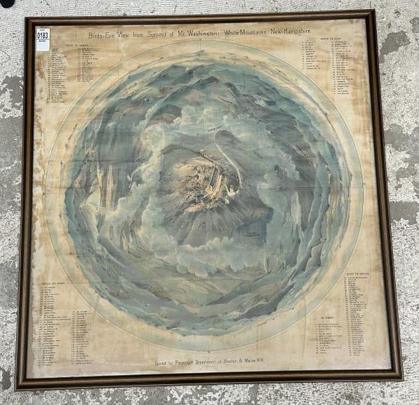 Framed ( BIRDS-EYE FROM SUMMIT OF MT. WASHINGTON, WHITE MOUNTAINS, NEW HAMPSHIRE ), from estate in (1 of 5)