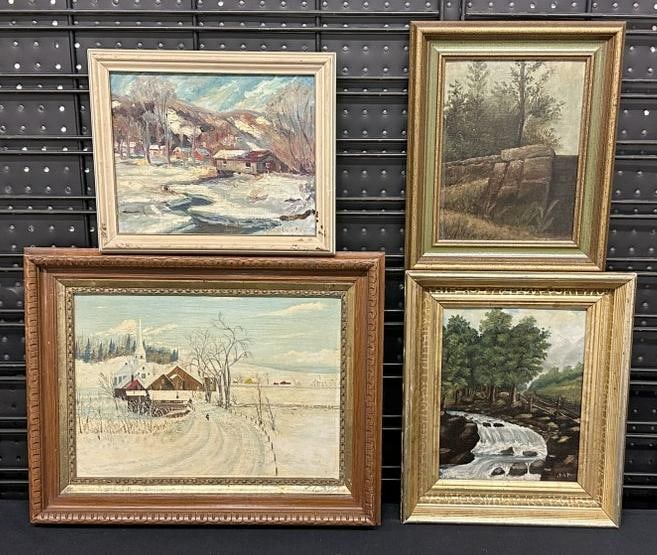 (4) o/b landscapes from estate collection in Albany, N.Y. we are selling…all in nice condition - (1 of 6)
