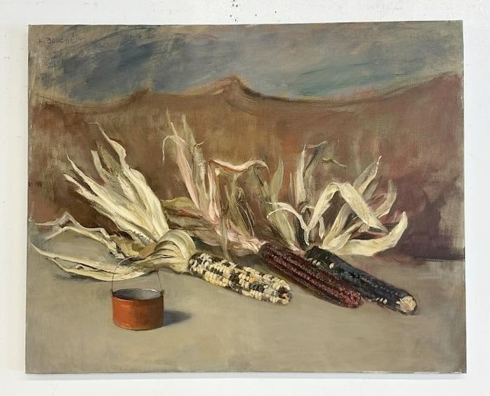 Louis George Bouche (1896 - 1969 ) o/c untitled, still life with Indian Corn, very nice condition, (1 of 5)