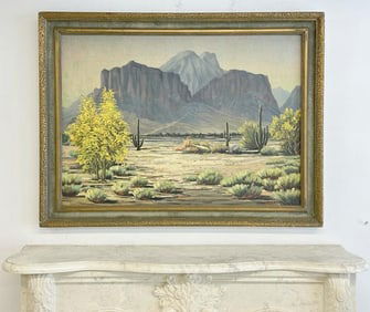 Carl Fredrick Elbik (1896 - 1955)  o/c desert landscape, signed lower right, in frame of the period,