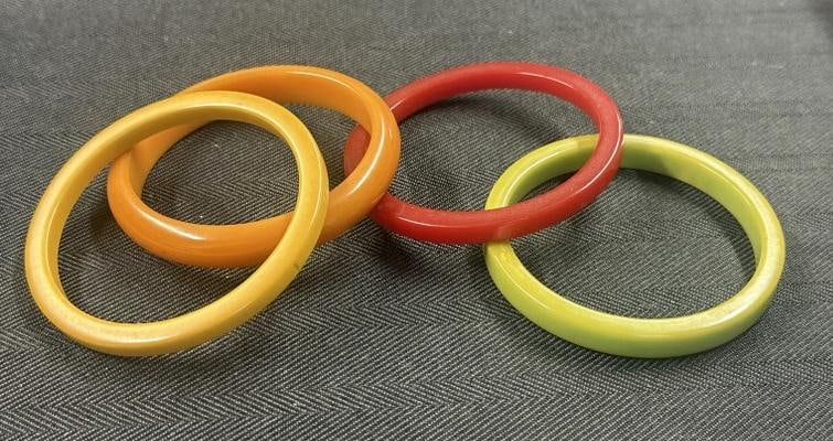 (4) vintage BAKELITE bracelets, from local estate in Hudson Valley, nice overall condition. (1 of 2)