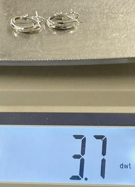 Pair 14K white gold diamond earrings, from local estate, fine condition, they weigh 3.7 - 2