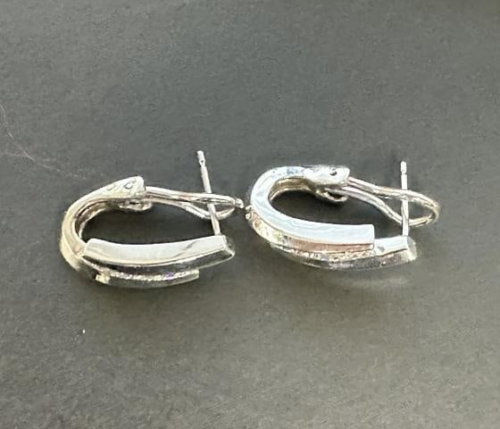 Pair 14K white gold diamond earrings, from local estate, fine condition, they weigh 3.7 - 4