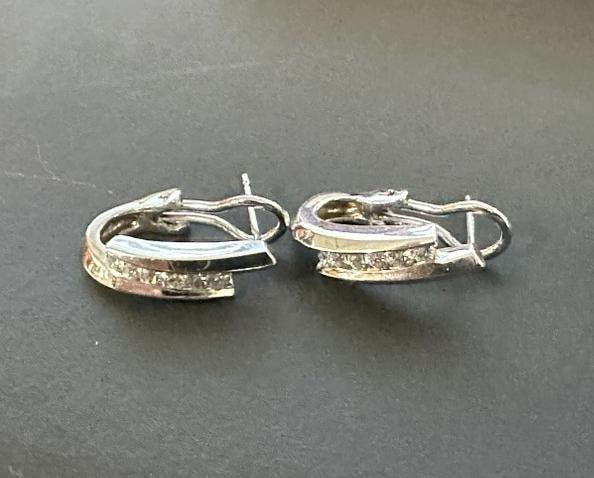 Pair 14K white gold diamond earrings, from local estate, fine condition, they weigh 3.7 - 5