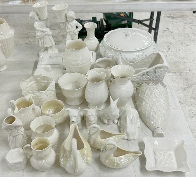 BELLEEK (30) pcs. From estate in Albany, N.Y. All in fine condition, great lot for a dealer to sort (1 of 5)