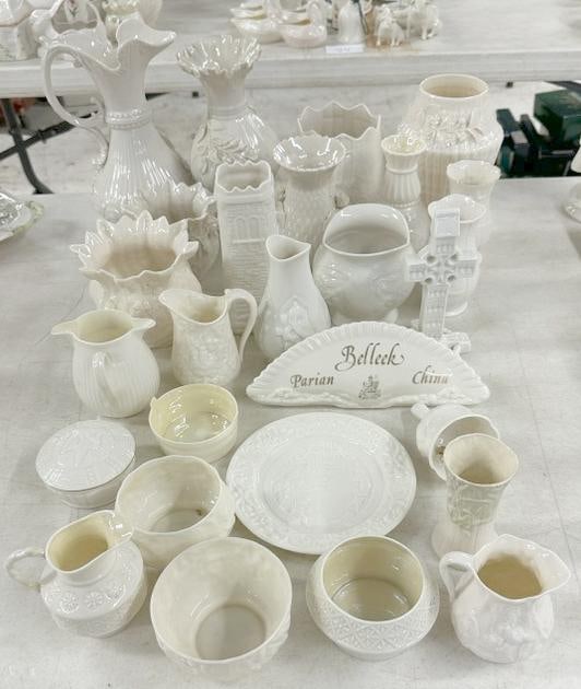 BELLEEK (27) pcs. From estate in Albany, N.Y. All in fine condition, great lot for a dealer to sort (1 of 4)