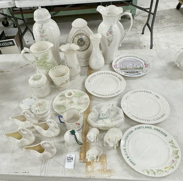 BELLEEK (25) pcs. From estate in Albany, N.Y. All in fine condition, great lot for a dealer to sort (1 of 4)