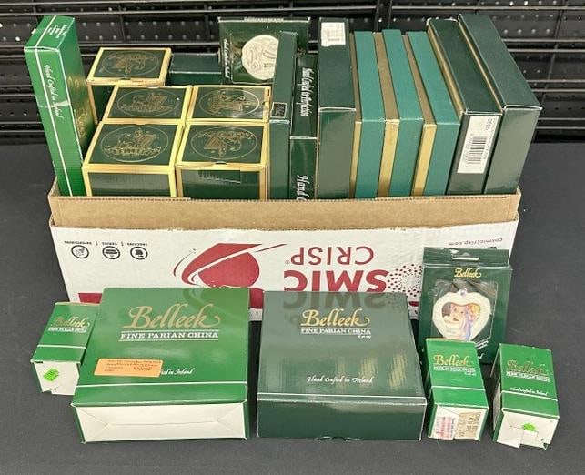 BELLEEK big estate lot boxed pieces, from Albany, N.Y. estate, a lot there…..good lot for a dealer (1 of 7)