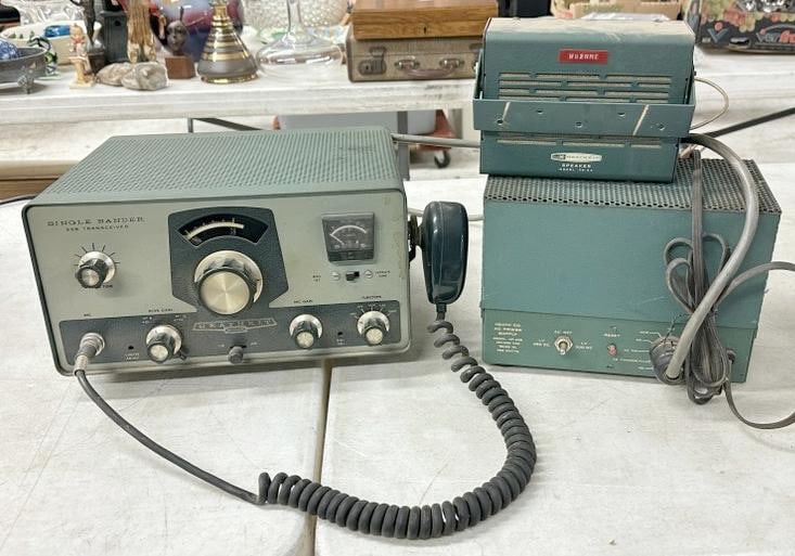 HEATHKIT Vintage (3) pc. Single Band S S B Transceiver, speaker model H S 24 & A C Power Supply (1 of 3)