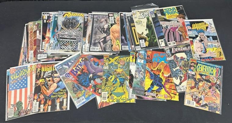 Lot of 46 Marvel and DC comics 1980s through 2010s. This lot includes The Question number one with (1 of 1)