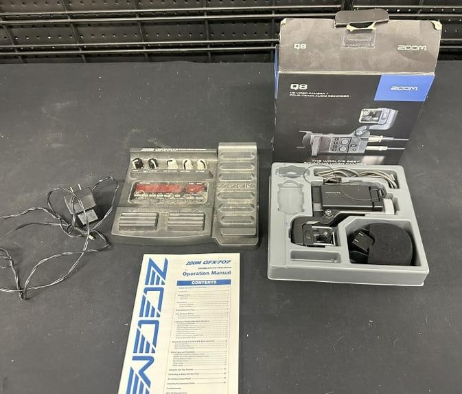 (2) ZOOM accessories to include GFX-707Guitar Effects Processor & Q8 HD Video Camera Four-Track (1 of 3)