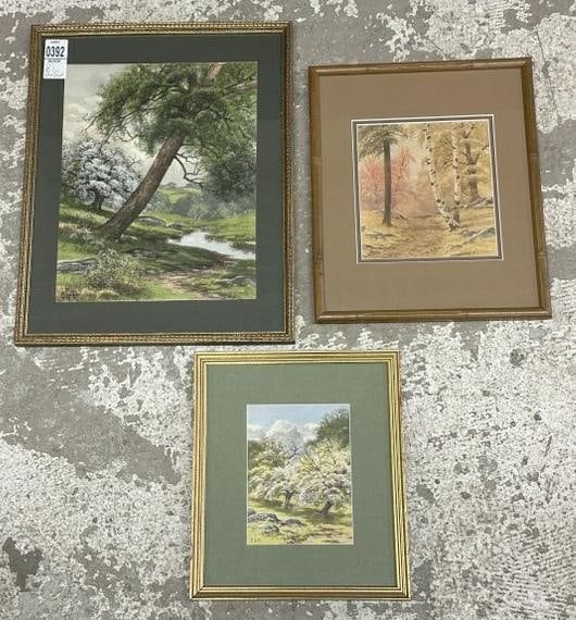 Charles Grant Davidson (1865 - 1945) (3) landscapes including (2) pastels & a watercolor, from (1 of 5)