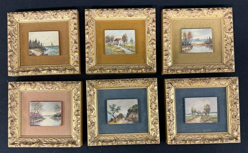 (6) wonderful small o/b landscapes in matching frames signed ( STAEDING ), from Albany, N.Y. estate (1 of 5)
