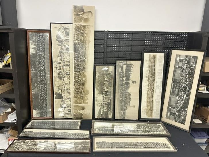 (12) panramic early photographs, ( all framed under glass but one of FDR ), from estate in (1 of 8)