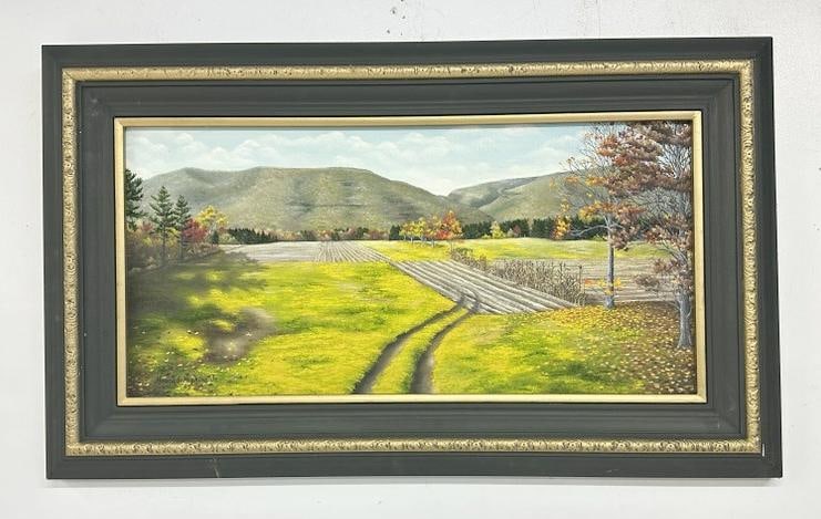 Howard Hopkins Jr. o/c titled ( VIEW OF THE KATTERSKILL ), measures 15" x 30", the frame measures (1 of 3)