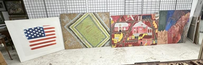 (11) large misc. paintings from Hudson, N.Y. estate of Albert Burnette Roberts, some signed, some (1 of 10)