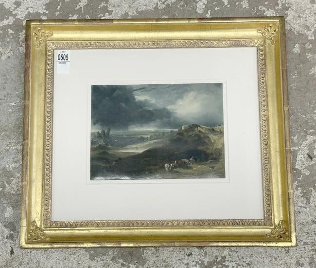 Impressionist o/b landscape, not signed, nice condition, in more contemporary gilt frame, well (1 of 4)
