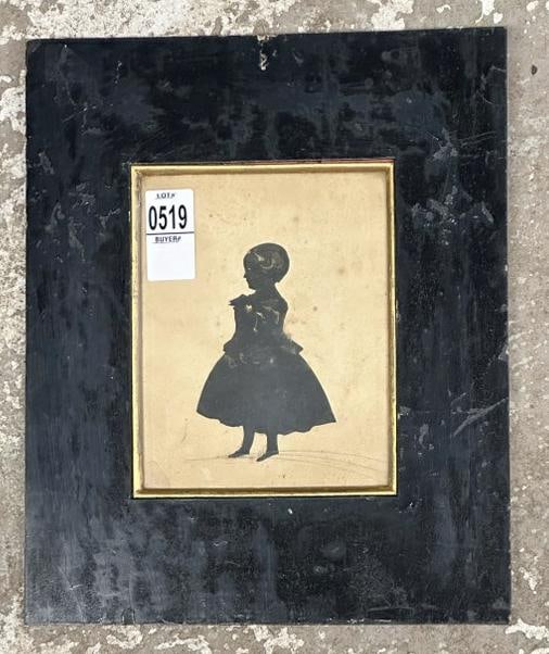 1846 silhouette of Jane Smith ( label on back ), Retailers lable on back as pictured also…..frame: 1846 silhouette of Jane Smith ( label on back ), Retailers lable on back as pictured also…..frame measures 12" x 10".