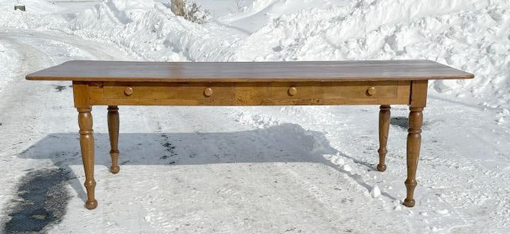Wonderful pine (2) drawer farm table from New Paltz, New York estate, very nice condition, (1 of 4)