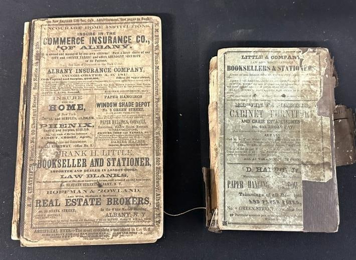 (2) early Albany, N.Y. City Directories (poor estate condition ), includes 1850 & 1864…..just as (1 of 4)