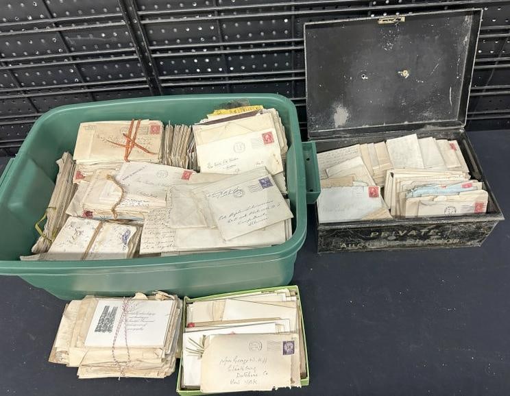 LARGE lot of estate letters, envelopes and correspondence, from old time ephemera dealer, many (1 of 6)