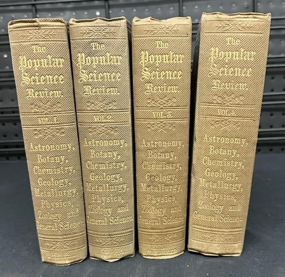 (4) Volume Set The Popular Science Review. A Quarterly Miscellany of Entertaining and Instructive: (4) Volume Set The Popular Science Review. A Quarterly Miscellany of Entertaining and Instructive Articles on Scientific Subjects. The set is intact, wonderful illustrations, Published 1862, by JAMES