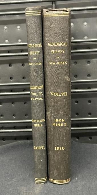 (2) GEOLOGICAL SURVEYS OF NEW JERSEY (1907 & 1910 ), from estate library of Charles J. Carlotti.: (2) GEOLOGICAL SURVEYS OF NEW JERSEY (1907 & 1910 ), from estate library of Charles J. Carlotti. Nice overall condition.