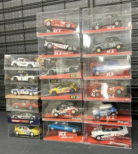 (18) 1/32 sale slot cars in original packaging, unused condition. From estate collection of over: (18) 1/32 sale slot cars in original packaging, unused condition. From estate collection of over 2400 cars we will be selling in next few auctions. He collected them and cherished them until his passi