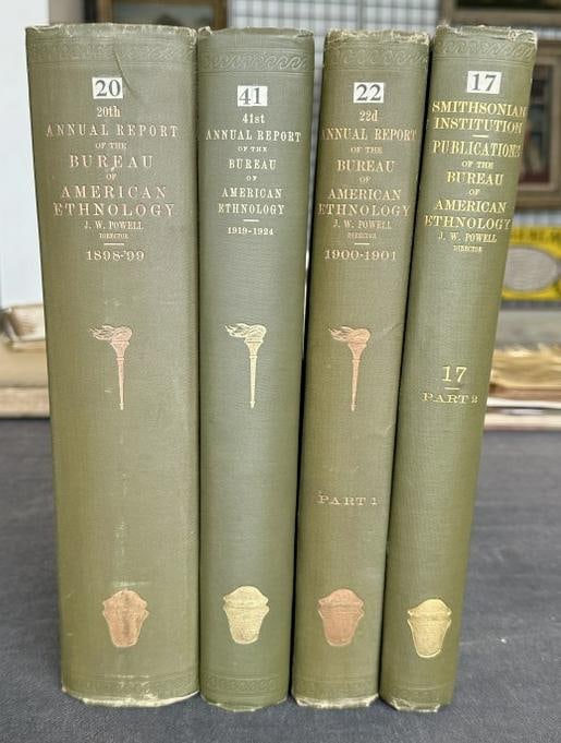 (4) bound Volumes ANNUAL REPORT OF THE BUREAU OF AMERICAN ETHNOLOGY, including Volumes - (41st (1 of 17)