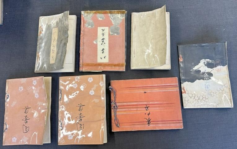 (6) early Asian print books, from estate collection of Charles J. Carlotti, all complete, some: (6) early Asian print books, from estate collection of Charles J. Carlotti, all complete, some covers have some crinkles…..just as we found it…