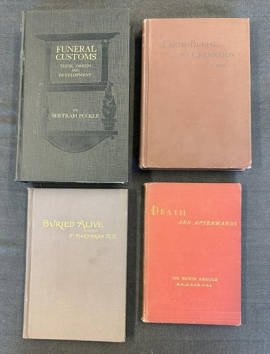 (4) early books ( DEATH RELATED ), title pages pictured, from estate library of Charles J. Carlotti. (1 of 6)