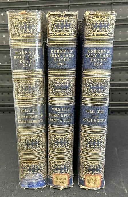 The Holy Land, Syria, Idumea, Arabia, Egypt, + Nubia. After Lithographs by Louis Hache from Drawings: The Holy Land, Syria, Idumea, Arabia, Egypt, + Nubia. After Lithographs by Louis Hache from Drawings made on the Spot by David Roberts, RA, with historical Descriptions by the Revd. George Croly. 6 vo