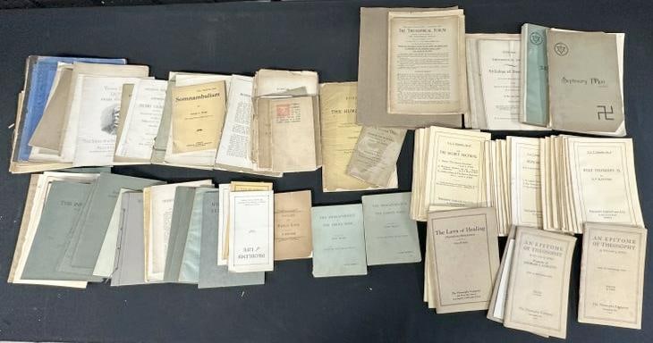 Lot of early Theosophy Company pamphlets, and related subject booklets from estate library of (1 of 8)