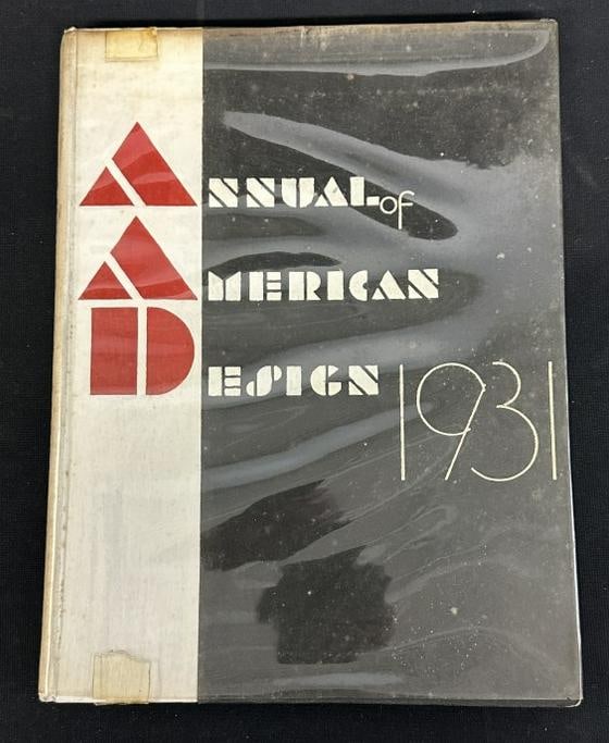 ANNUAL AMERICAN DESIGN 1931, from estate library of Charls J Carlotti. Has a plastic sleeve, so: ANNUAL AMERICAN DESIGN 1931, from estate library of Charls J Carlotti. Has a plastic sleeve, so covers in nice condition. Some light wear to cover edges….