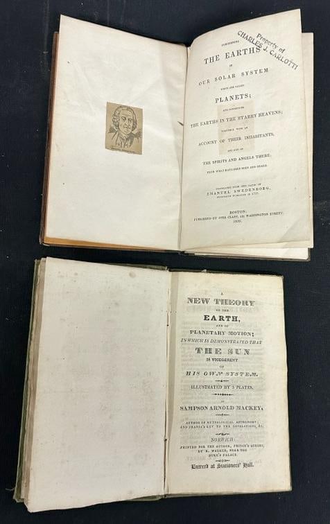 (2) early ASTRONOMY books, from estate library of Charles J. Carlotti. Title pages pictured, nice (1 of 8)