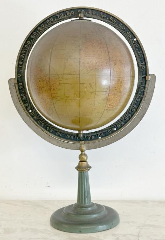 RAND McNally EIGHT-INCH TERRESTRIAL GLOBE, nice overall estate condition. From estate of Charles J. (1 of 3)