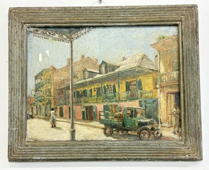 George Franklin Heuston (American, 1906-2001) o/b titled ( 632 Du Maine Street, New Orleans ), dated (1 of 6)
