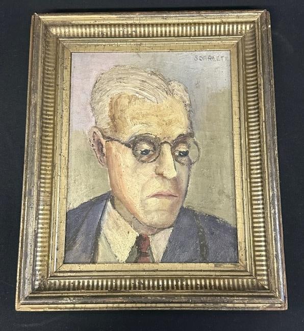 Rolph Scarlett (1889 - 1984) rare portrait of a Gentleman, signed upper right corner, in a 19th c (1 of 3)