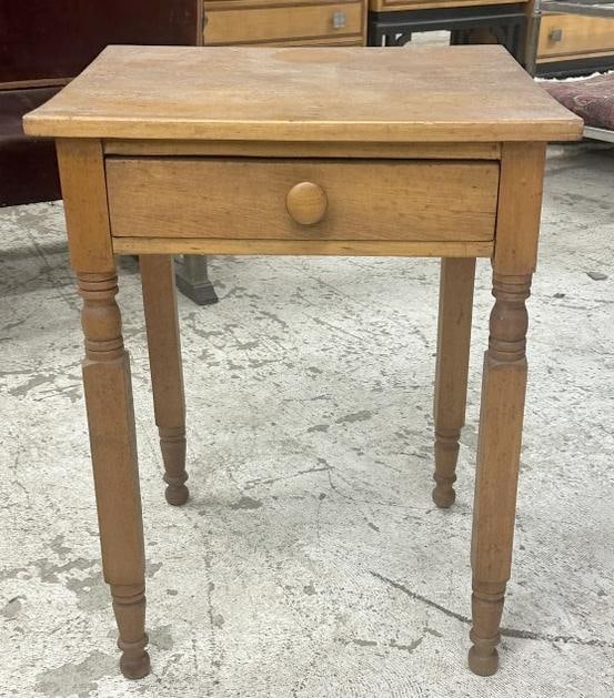 Cherry one drawer country stand with New York leg, structurally sound, from Hudson Valley estate, (1 of 2)